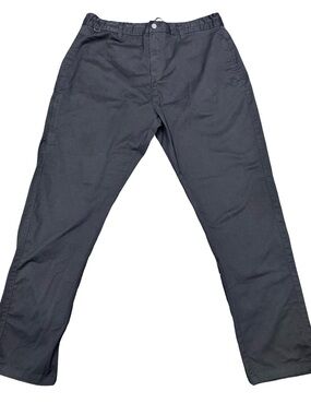 Michael Brandon Black Chino Pants Men's 36 Adjustable Waist Zip Pockets Straight